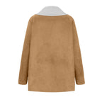 Women's Faux Suede Fleece Lined Hooded Jacket Relaxed Winter Streetwear Outerwear Coat