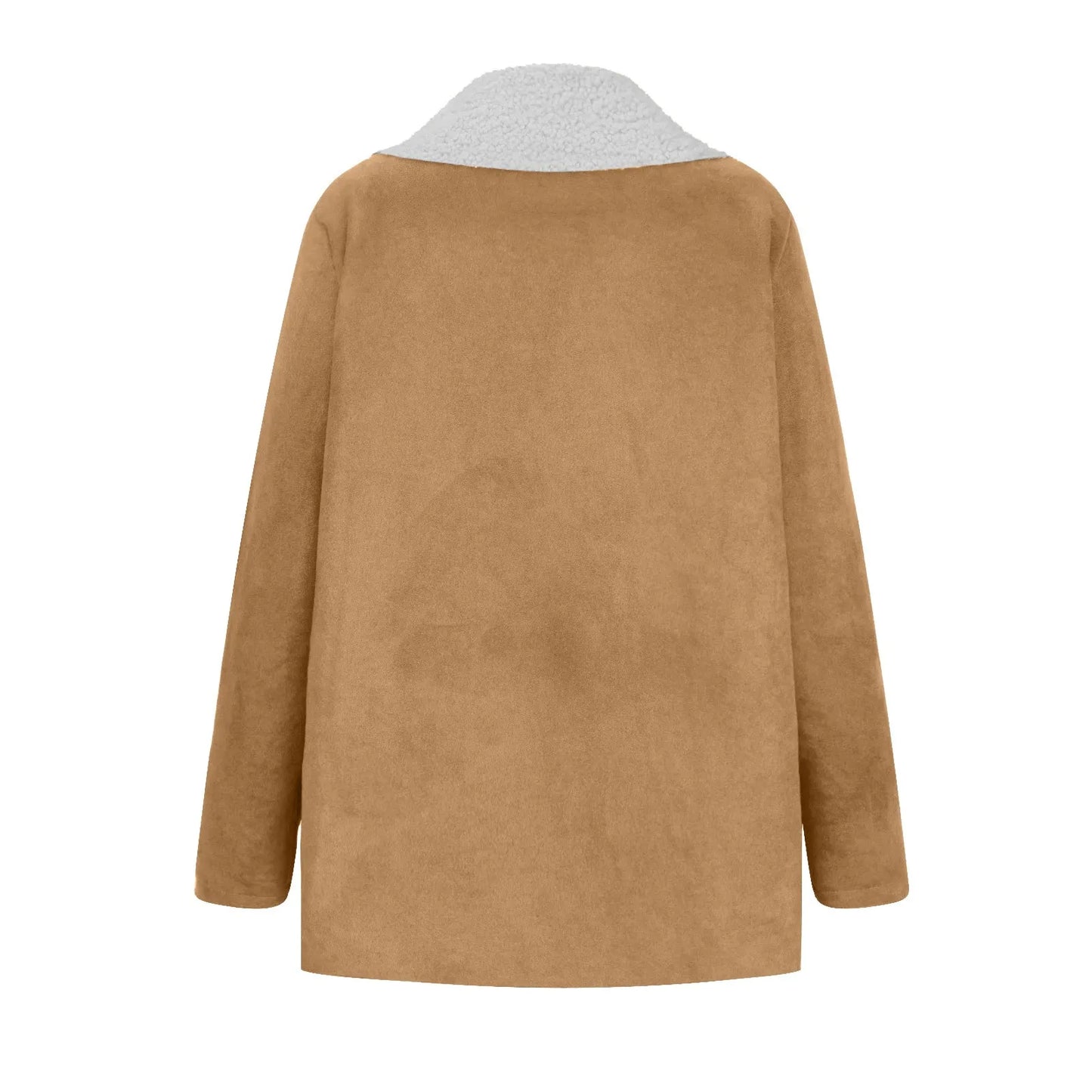 Women's Faux Suede Fleece Lined Hooded Jacket Relaxed Winter Streetwear Outerwear Coat