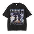 Retro Anime-Inspired Manga Streetwear Oversized Washed Cotton Graphic T-Shirt