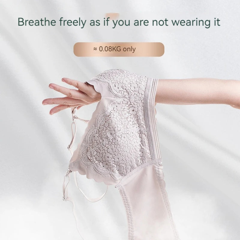 Wire-Free Jacquard Maternity Nursing Bra with Front-Drop Clips