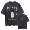 Vintage Manga Horror Streetwear Oversized Washed Graphic T-Shirt