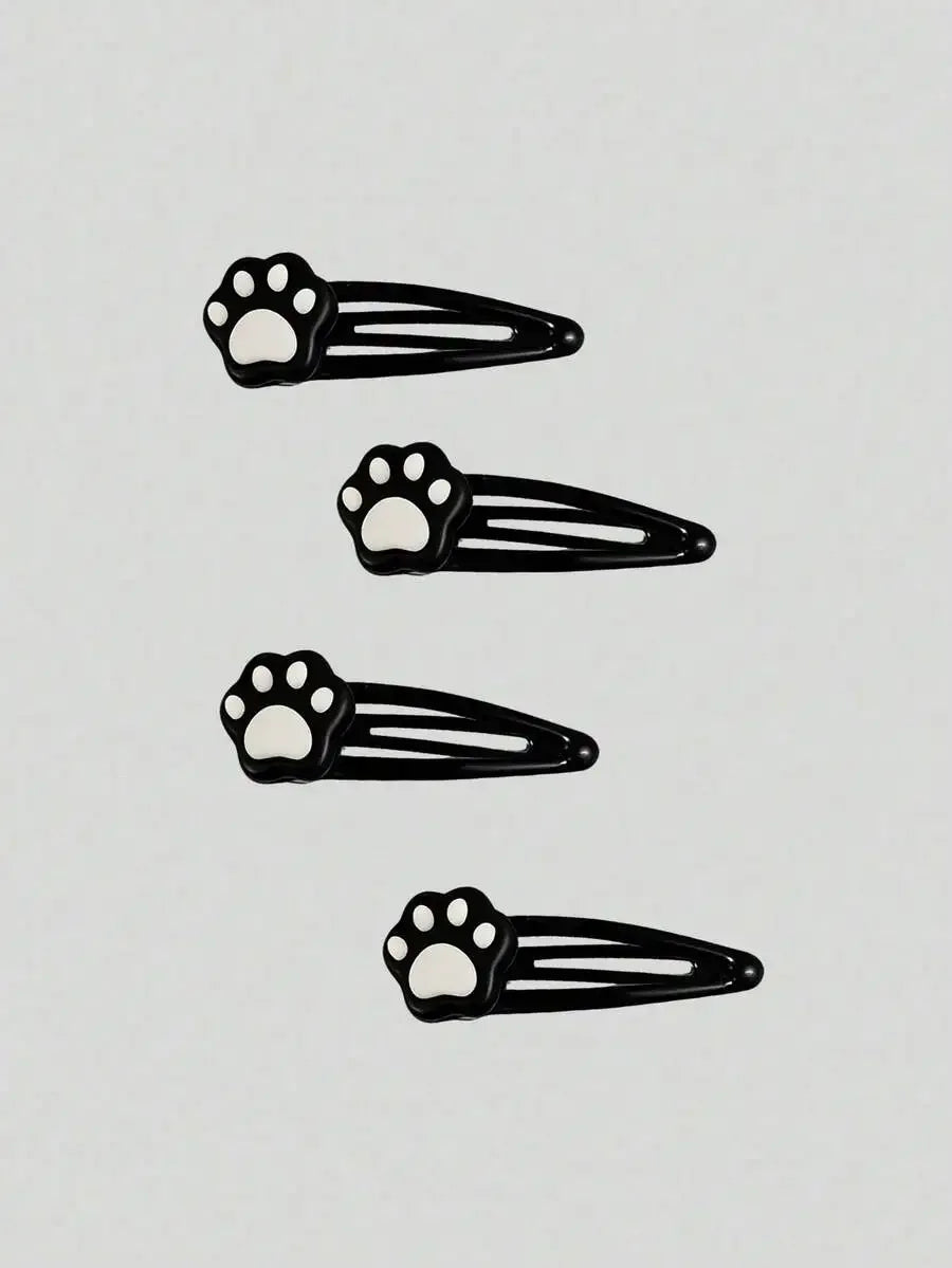 Skull Accent Hair Clip Set Cute Gothic Alternative Fashion Accessories