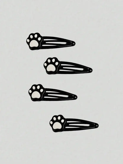Skull Accent Hair Clip Set Cute Gothic Alternative Fashion Accessories