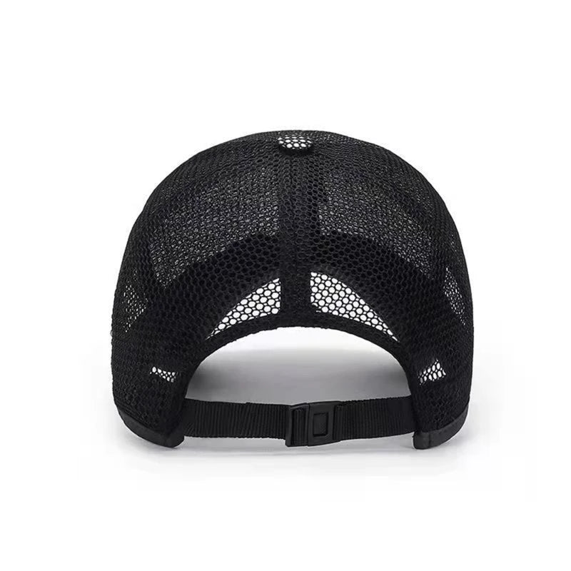 Breathable Linen Mesh Baseball Cap Adjustable Curved Brim Casual Outdoor Streetwear Hat