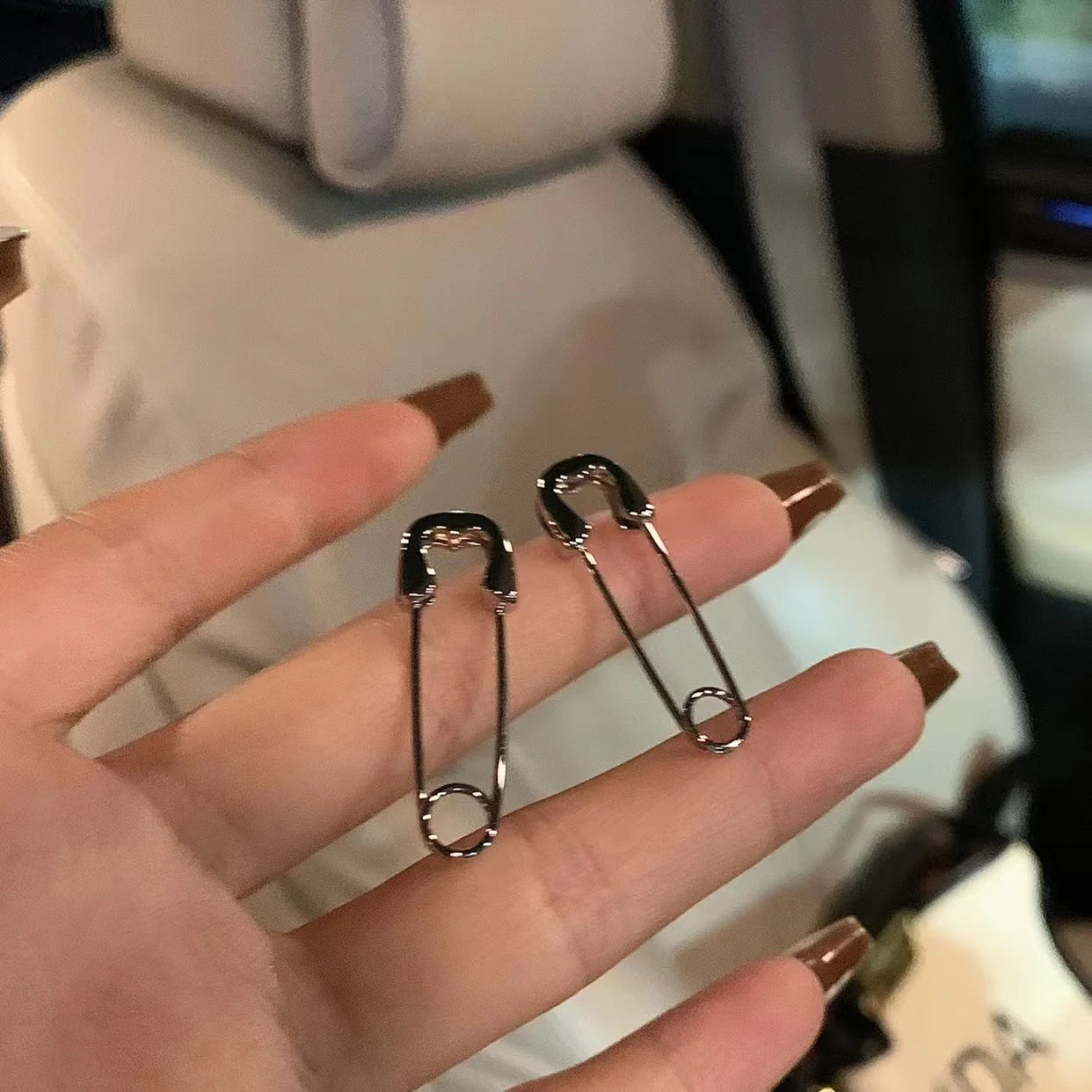 Safety Pin Stud Earrings for Punk Grunge and Y2K Alternative Fashion