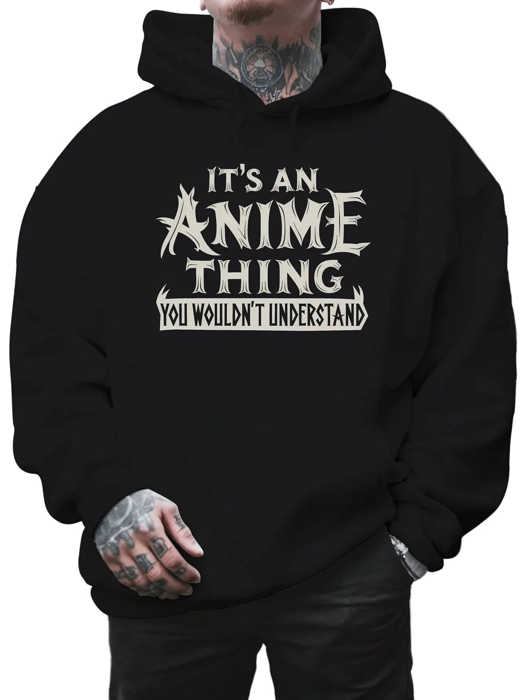 Anime-Inspired Statement Hoodie with Bold Manga Streetwear Typography