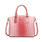 Embossed Dome Satchel Bag with Top Handle and Detachable Shoulder Strap