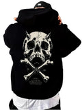 Skull Graphic Gothic Streetwear Hoodie With Dark Manga Aesthetic