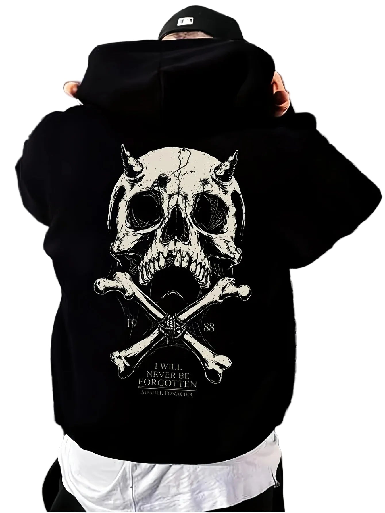 Skull Graphic Gothic Streetwear Hoodie With Dark Manga Aesthetic