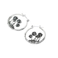 Mushroom Hoop Earrings for Gothic Fairy Grunge and Alternative Fashion