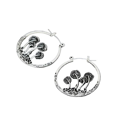 Mushroom Hoop Earrings for Gothic Fairy Grunge and Alternative Fashion