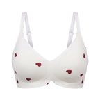 Cheerful Cherry Print Wire-Free Plunge Bra with Scalloped Trim
