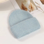 Soft Rabbit Fur Blend Acrylic Knit Beanie for Everyday Winter Casual Fashion and Comfort