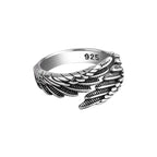 Vintage Angel Wing Wrap Ring with Elegant Dark Feminine Statement Design