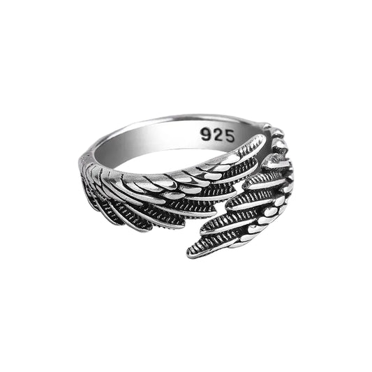 Vintage Angel Wing Wrap Ring with Elegant Dark Feminine Statement Design