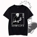 Minimal Monochrome Anime Graphic Oversized Cotton Casual Streetwear T-Shirt