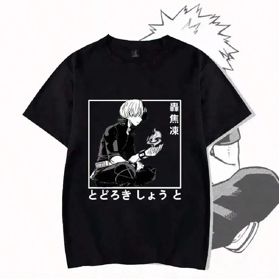 Minimal Monochrome Anime Graphic Oversized Cotton Casual Streetwear T-Shirt