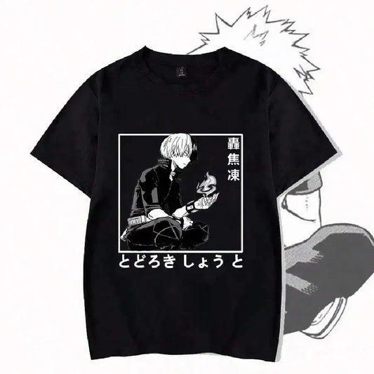 Minimal Monochrome Anime Graphic Oversized Cotton Casual Streetwear T-Shirt