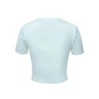 Spider Web Graphic Baby Tee with Fitted Crop Silhouette and Alternative Style