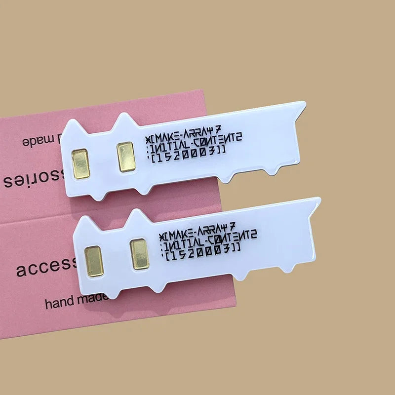 Cyber Grunge Graphic Hair Clip Set Alternative Streetwear Statement Accessories
