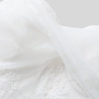 Ethereal White Strapless Corset with Draped Sweetheart Bodice and Lace Overlay