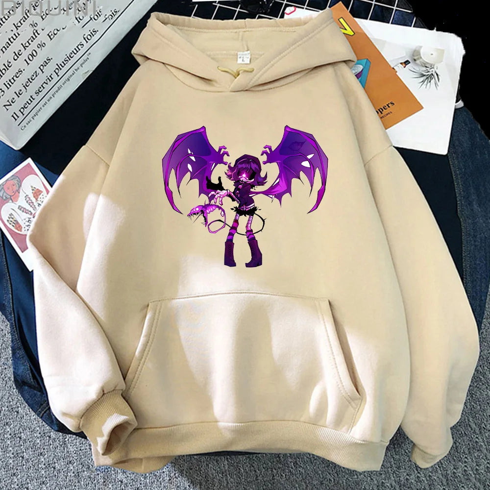 Anime-Inspired Kawaii Streetwear Pullover Hoodie with Manga Fantasy Artwork