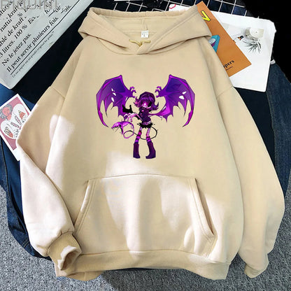 Anime-Inspired Kawaii Streetwear Pullover Hoodie with Manga Fantasy Artwork