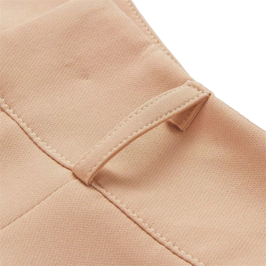 Women's High Waist Tailored Slim Fit Casual Trousers with Straight Leg Design