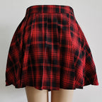 Plaid Pleated Mini Skirt High Waist Alternative Fashion Streetwear Bottom