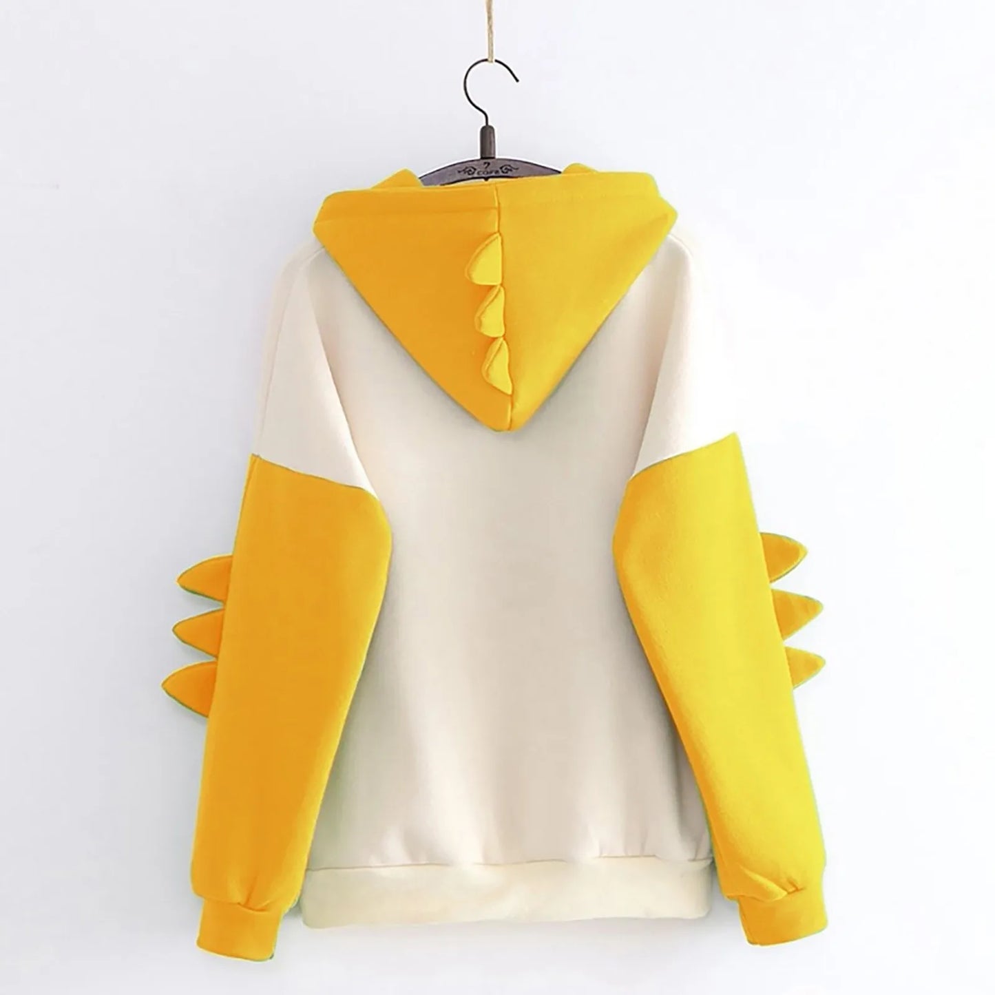 Anime Pastel Streetwear Hoodie with Manga-Inspired Dinosaur Sleeve Accents