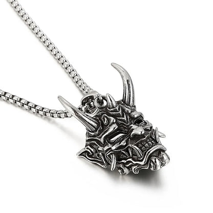 Demon Mask Pendant Necklace Gothic Punk Alternative Statement Jewelry