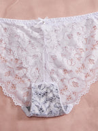 Romantic Floral Lace Underwire Bra and Panty Set with Double Straps