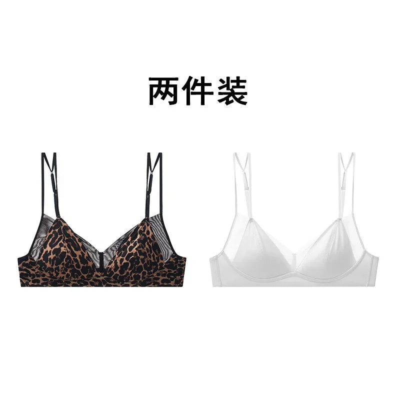 Seamless Minimalist Triangle Bralette and High-Leg Cheeky Panty Set with Double-Strap Accents