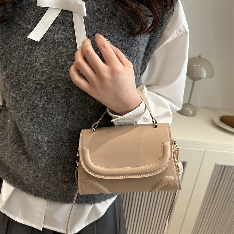 Minimalist Flap Crossbody Satchel Bag with Adjustable Strap Everyday Design