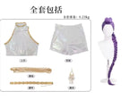 Iridescent Metallic Crop Top and Mini Skirt Set with Gold Fringe Detailing