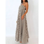Smocked Spaghetti Strap Flowing Maxi Dress with Relaxed Contemporary Fit