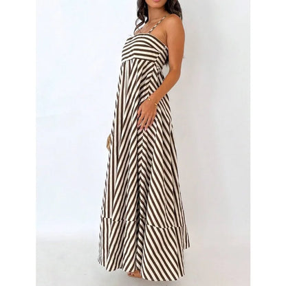 Smocked Spaghetti Strap Flowing Maxi Dress with Relaxed Contemporary Fit