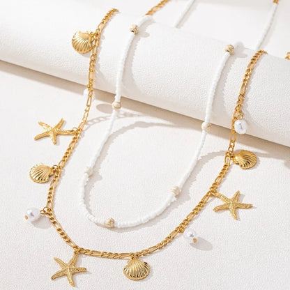 Bohemian Starfish and Shell Inspired Waist Chain for Coastal Fashion Styling