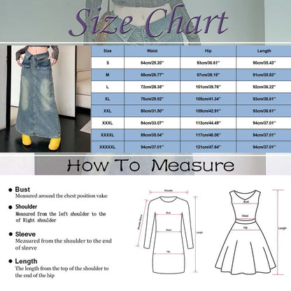 High Waist Straight Denim Maxi Skirt with Front Slit Contemporary Streetwear Style