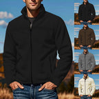 Men's Full Zip Fleece Jacket with Stand Collar for Everyday Outdoor Streetwear Layering