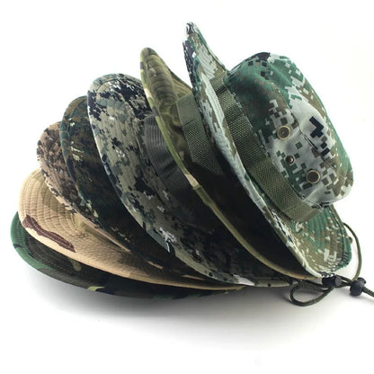 Unisex Outdoor Boonie Bucket Hat with Adjustable Chin Cord for Hiking Fishing and Travel