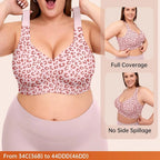 Pink Leopard Print Seamless Wire-Free Full-Coverage Support Bra