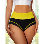 4-Piece Women’s High-Waisted Briefs Set with Contrast Waistbands, Full-Coverage Silhouette and Assorted Colors