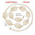 Ornate Leaf Accent Waist Chain for Elegant Alternative Fashion Styling