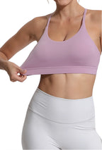 Seamless Wire-Free Yoga Crop Top with Built-In Support and Thin Straps