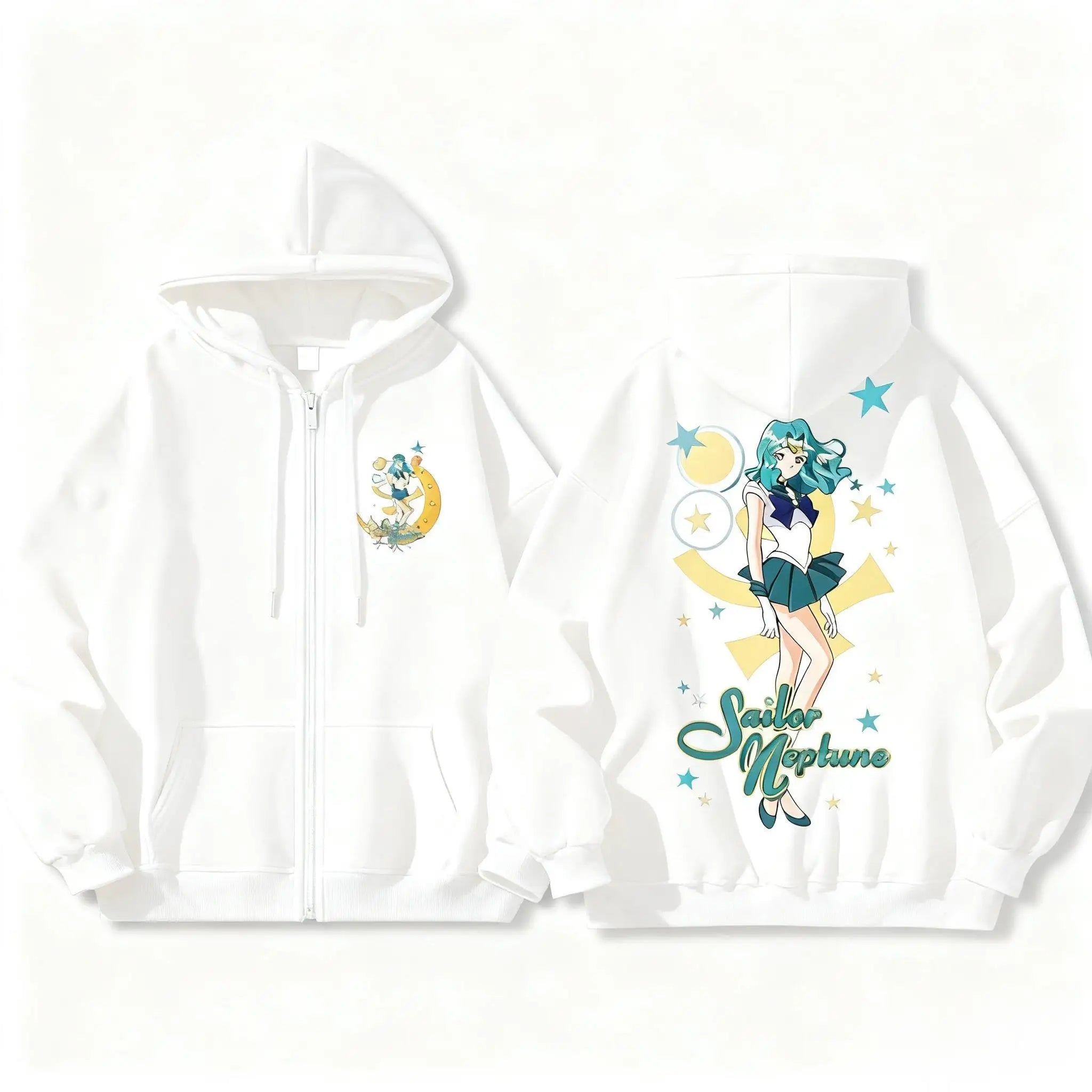 Anime-Inspired Celestial Moon Hoodie with Manga Streetwear Artwork - BigCat Streetwear