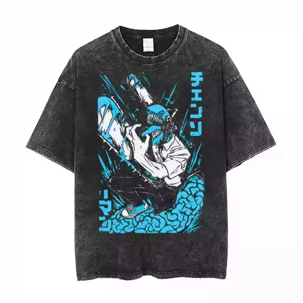 Aqua Strike Anime Graphic Oversized Vintage Cotton Streetwear T-Shirt