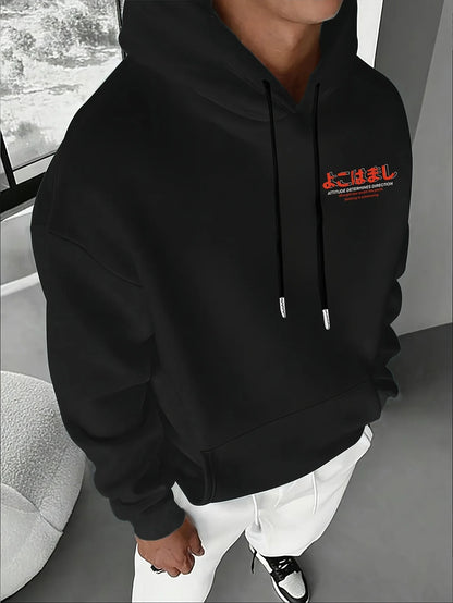 Oversized Anime Hoodie with Japanese Manga Typography Streetwear Artwork