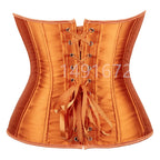 Luminous Teal Satin Overbust Corset with Front Metal Busk