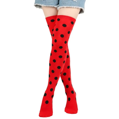 Polka Dot Over-the-Knee Socks with Soft Jacquard Knit for Casual Y2K Fashion